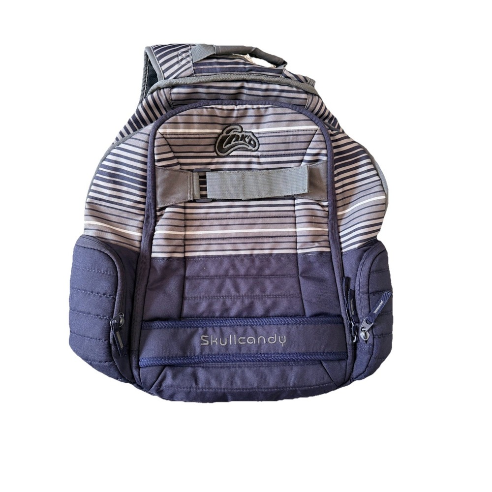 SkullyCandy Ink'd Backpack Skater Bag Retro 2000s Gray Blue‎ Padded